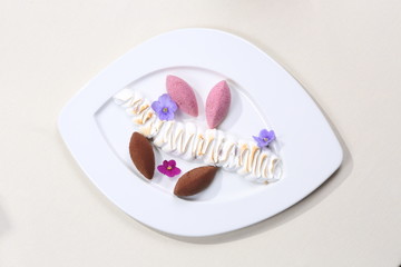 Meringues on a white background