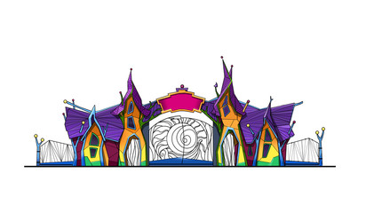 Obraz premium Fragment of the facade and design of the entrance