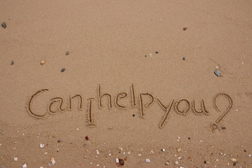 inscription on the sand, Handwriting  words 