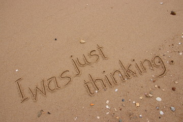 inscription on the sand, Handwriting  words 