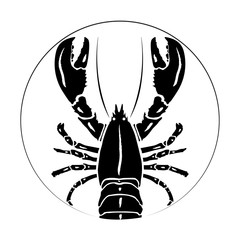 Seafood vector illustrations.Lobster Silhouette Icon on White Background. Vector - Vector