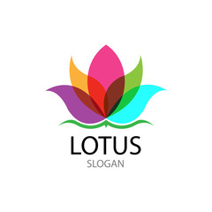 Beauty Vector Lotus flowers design logo Template icon