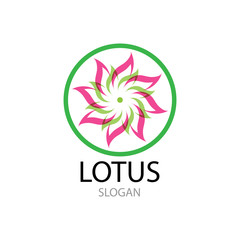 Obraz premium Beauty Vector Lotus flowers design logo Template icon