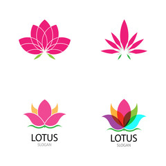 Beauty Vector Lotus flowers design logo Template icon