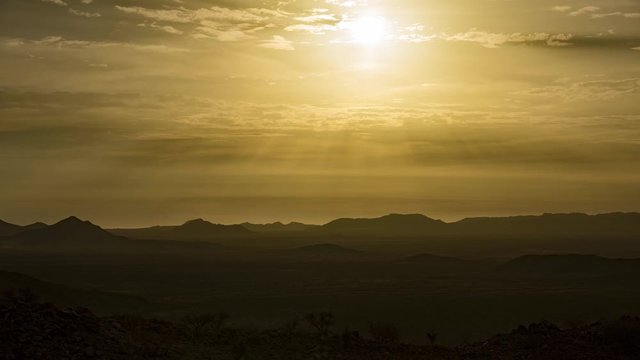 Time Lapse At The Spreetshoogte Pass With View Onto The Valley, Namibia