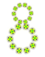 Happy International Women's Day 8 March, Sign 8 of green flowers, design element, vector illustration