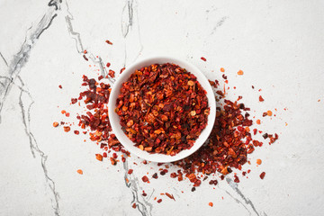 Bright red cayenne pepper spice for tasty cooking