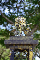Wrought iron decoration elements in the garden 