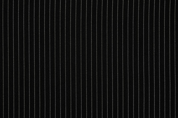 black cotton fabric textile material with white stripes for designers background texture