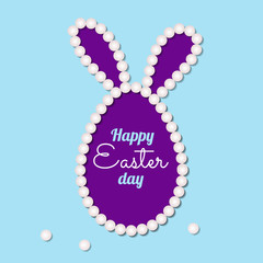 Happy Easter background with realistic pearls. Beautiful vector illustration 3D. Design for cards, brochures, banners. Stock.
