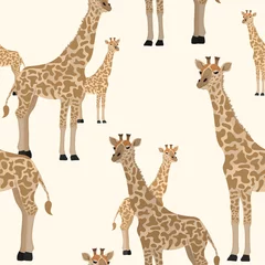 Tapeten Giraffe seamless animal pattern sand background © berry2046