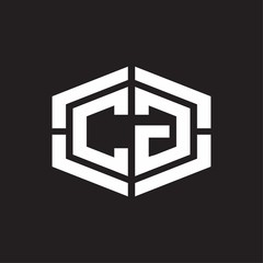 CG Logo monogram with hexagon shape and piece line rounded design tamplate