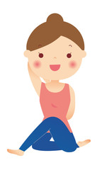 ヨガをする女性　魚王のポーズ