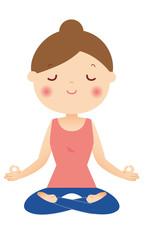 ヨガをする女性　瞑想　ポーズ