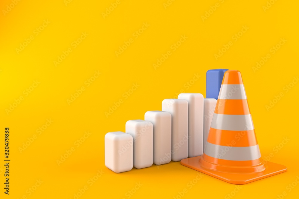 Sticker Traffic cone with chart