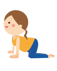 マタニティヨガ　猫のポーズ　牛のポーズ