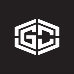 GO Logo monogram with hexagon shape and piece line rounded design tamplate