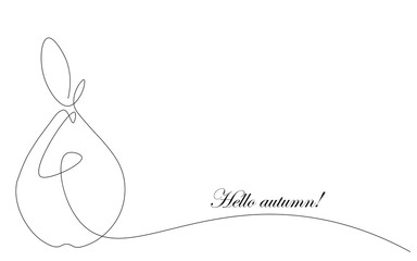 Hello autumn fruit background with pear vector illustration