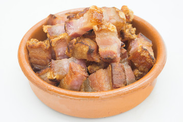 slice of bacon tapa typical spanish food