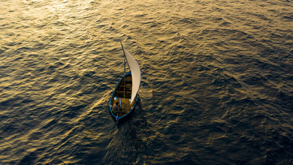 Traditional Sailing vessel use in the Maldives for transportation © aryfahmed