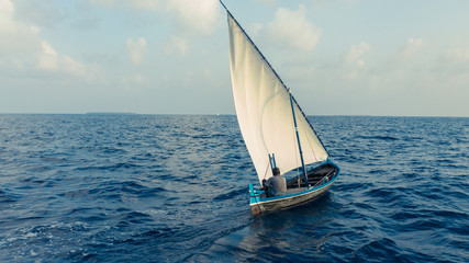 Traditional Sailing vessel use in the Maldives for transportation © aryfahmed