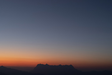 Natural colors. Sunset in the sky with blue, Orange and red dramatic colors