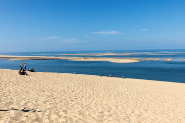 Dune of Pilat, France - September 10,2018: People on the Dune of Pilat, the tallest sand dune in...