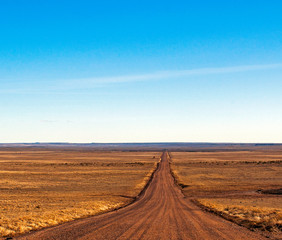 Fototapeta na wymiar Long Dirt Road on the Plains of Eastern Colorado
