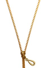 Isolate golden zipper on white background.  © Phetcharat