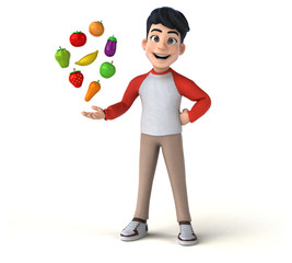 Fun 3D Asian teenager with a manga style