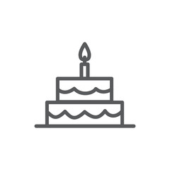 Cake line icon on white background