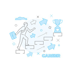 Career Business concept Vector illustration in linear style