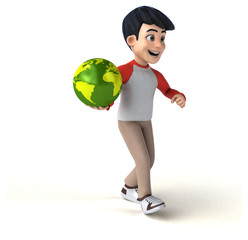 Fun 3D Asian teenager with a manga style