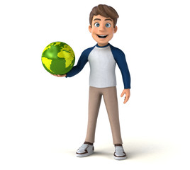 3D cartoon character fun teenager
