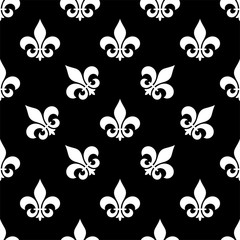 Fleur De Lis Seamless Pattern, Fleur-De-Lys Or Flower-De-Luce, The Decorative Stylized Lily