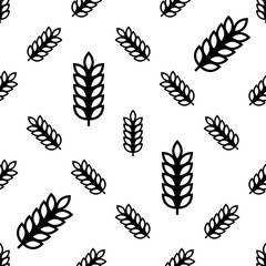 Wheat Ear Spica Icon Seamless Pattern