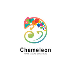 Chameleon logo , Animal icon design template