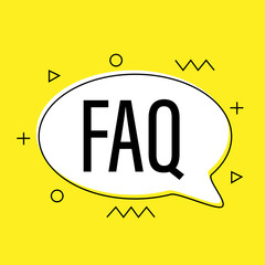 faq question creative geometric yellow background vector