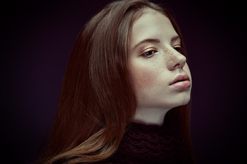 teen girl with freckles