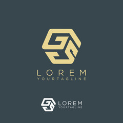 G5 GS SG new modern triple cubic alphabet letter vector geometric font icon & Logo for your design.