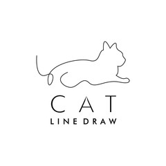 Minimalist Cat Line Draw
