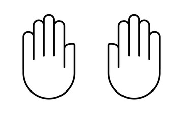 hand palm isolated icon white background vector