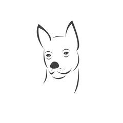 Vector of a Dog head Colour Black. Pet. Animal. logo or icon. symbol. Mammals. Cute. Art picture. on white background