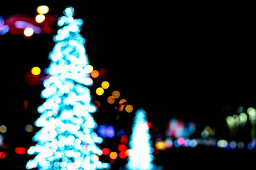 Defocased Christmas tree Lights for cards