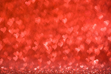Shiny red heart lights background