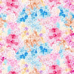 Summer Vintage Floral seamless pattern with Blooming Hydrangea and garden flowers,  Graphic pattern for fabric, wallpaper, packaging. Ornate Damask flower ornament