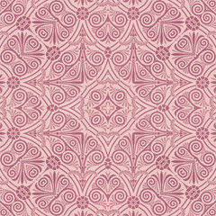 Art Deco Pattern Tile In Pink Colors