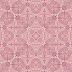 Art Deco Pattern Tile In Pink Colors