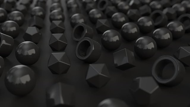 Animation Of Pattern From Black Primitives Moving From Chaos To Order