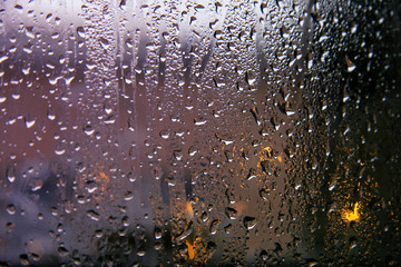 water drops on a glass